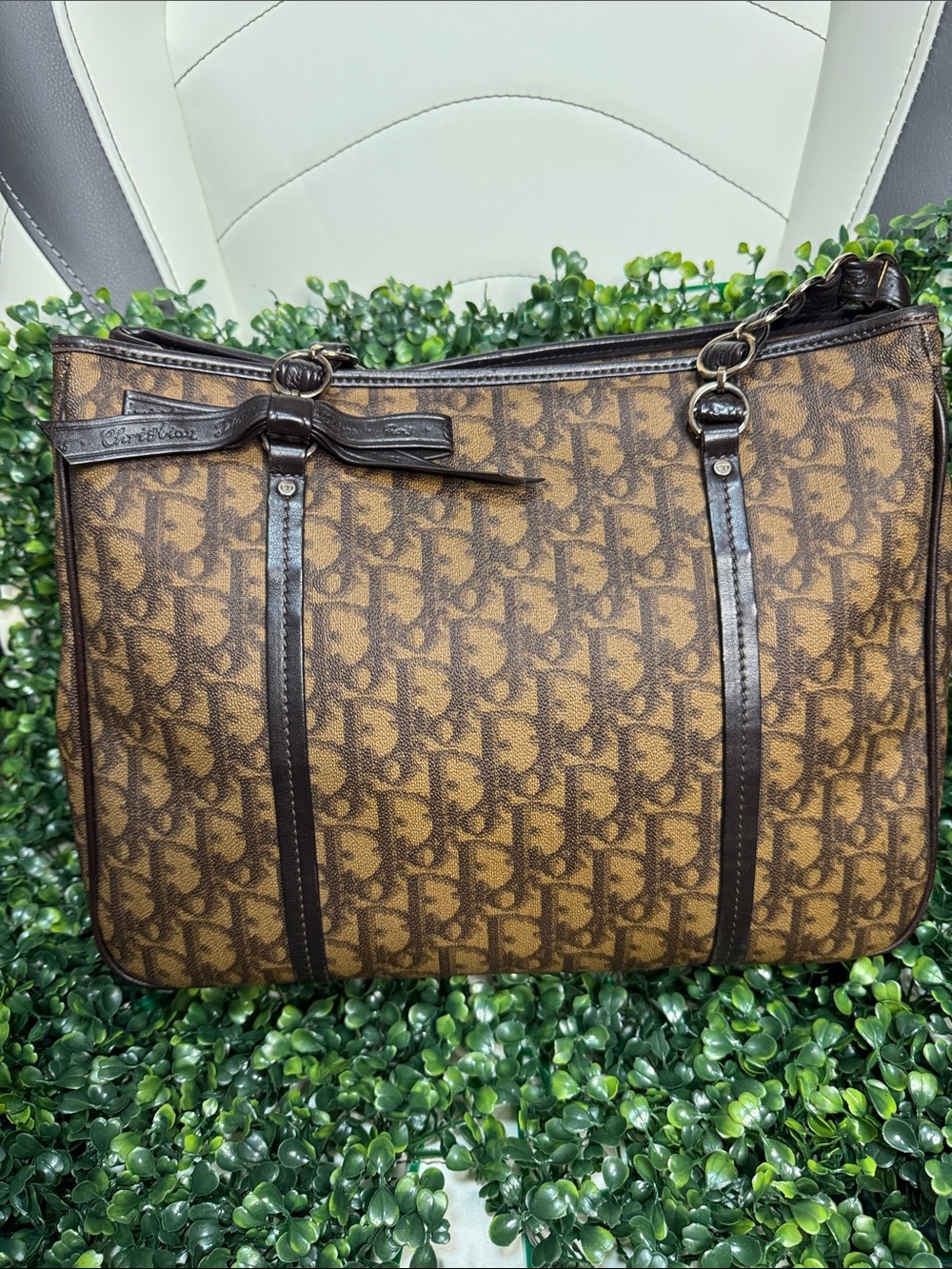 Dior vintage Designer-Style Brown Monogram Tote Bag